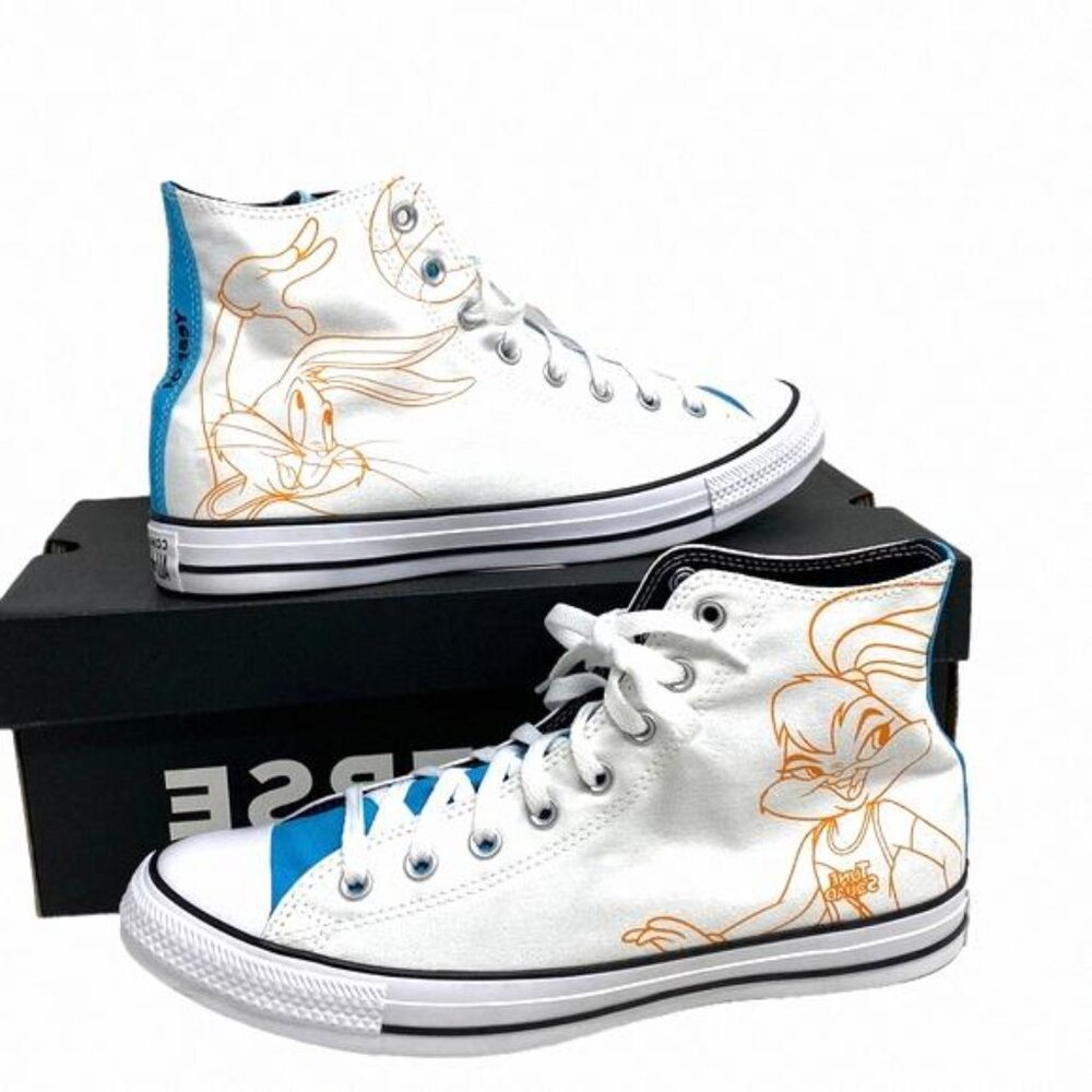 Converse Chuck Taylor High Top Canvas White 172514C-WHT/BLU Custom Sneakers Men - Picture 6 of 10